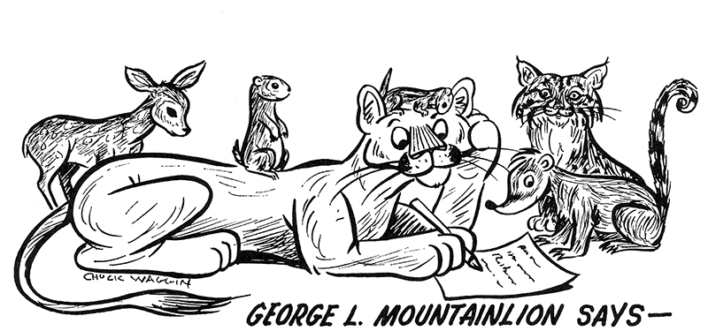 George L the literary lion as drawn by chuck Waggin