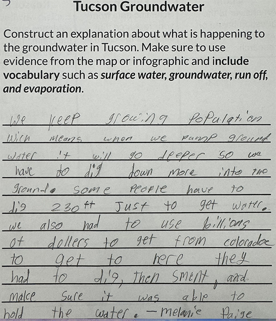 Tucson Groundwater worksheet